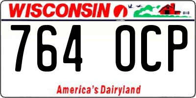 WI license plate 764OCP