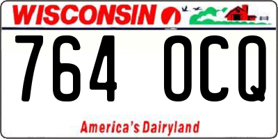 WI license plate 764OCQ