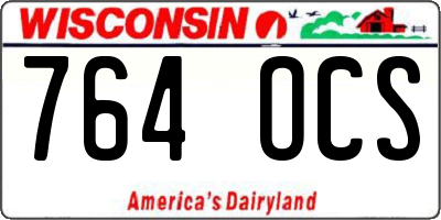 WI license plate 764OCS