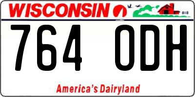 WI license plate 764ODH