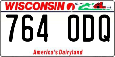WI license plate 764ODQ
