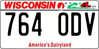 WI license plate 764ODV
