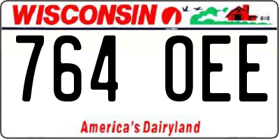 WI license plate 764OEE