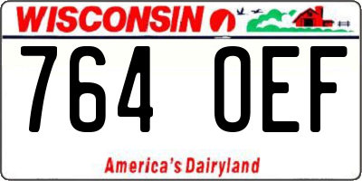 WI license plate 764OEF