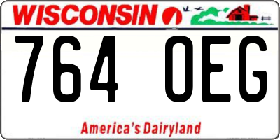 WI license plate 764OEG