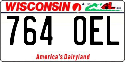 WI license plate 764OEL
