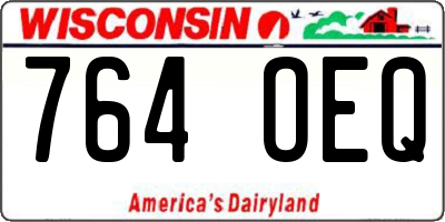 WI license plate 764OEQ