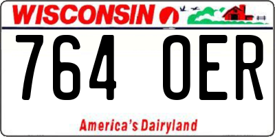 WI license plate 764OER