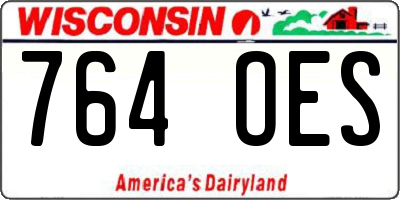 WI license plate 764OES