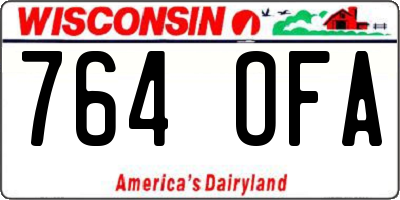 WI license plate 764OFA
