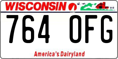 WI license plate 764OFG