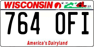 WI license plate 764OFI
