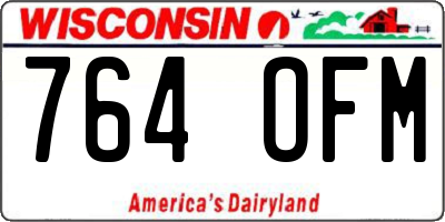 WI license plate 764OFM