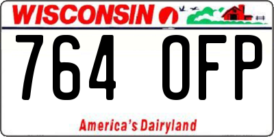 WI license plate 764OFP