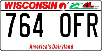 WI license plate 764OFR