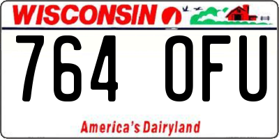 WI license plate 764OFU