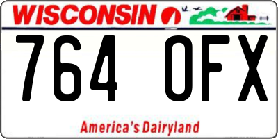 WI license plate 764OFX