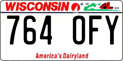 WI license plate 764OFY