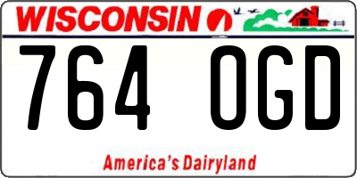 WI license plate 764OGD