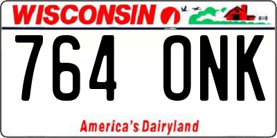 WI license plate 764ONK