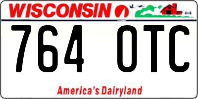 WI license plate 764OTC