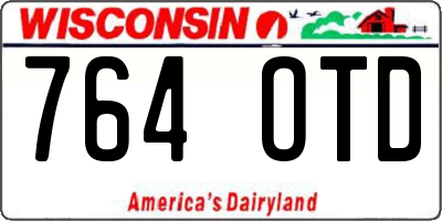 WI license plate 764OTD