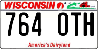 WI license plate 764OTH