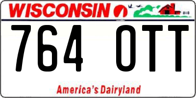 WI license plate 764OTT