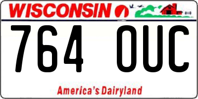 WI license plate 764OUC