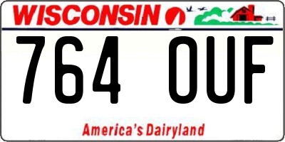 WI license plate 764OUF
