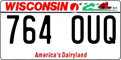 WI license plate 764OUQ