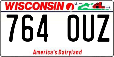 WI license plate 764OUZ