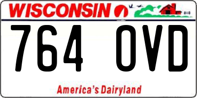 WI license plate 764OVD