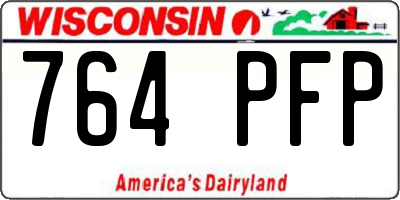 WI license plate 764PFP