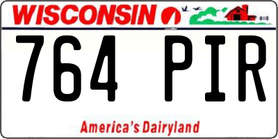 WI license plate 764PIR