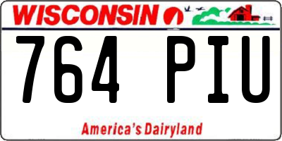 WI license plate 764PIU