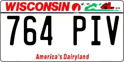 WI license plate 764PIV