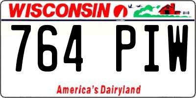 WI license plate 764PIW