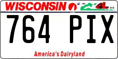WI license plate 764PIX