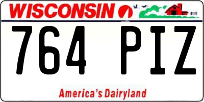 WI license plate 764PIZ