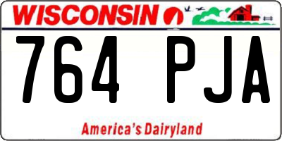 WI license plate 764PJA