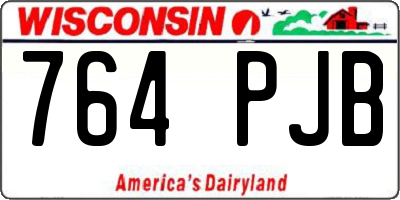 WI license plate 764PJB