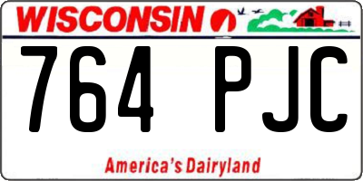 WI license plate 764PJC