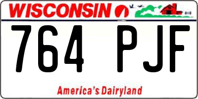 WI license plate 764PJF