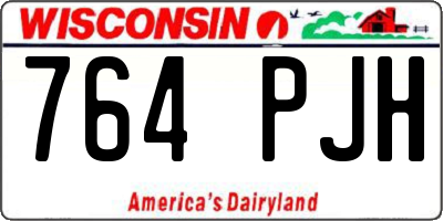 WI license plate 764PJH