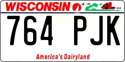 WI license plate 764PJK