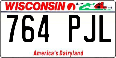 WI license plate 764PJL