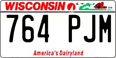 WI license plate 764PJM