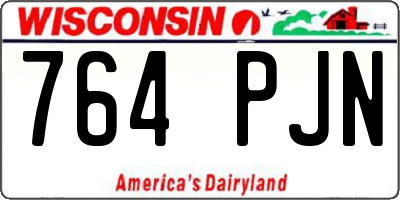WI license plate 764PJN