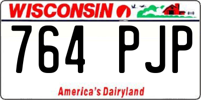 WI license plate 764PJP